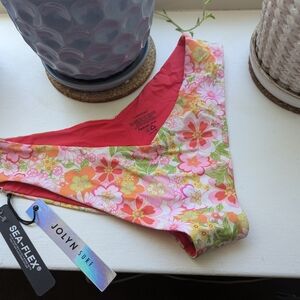 Jolyn Clothing Pink Floral Bikini Bottom